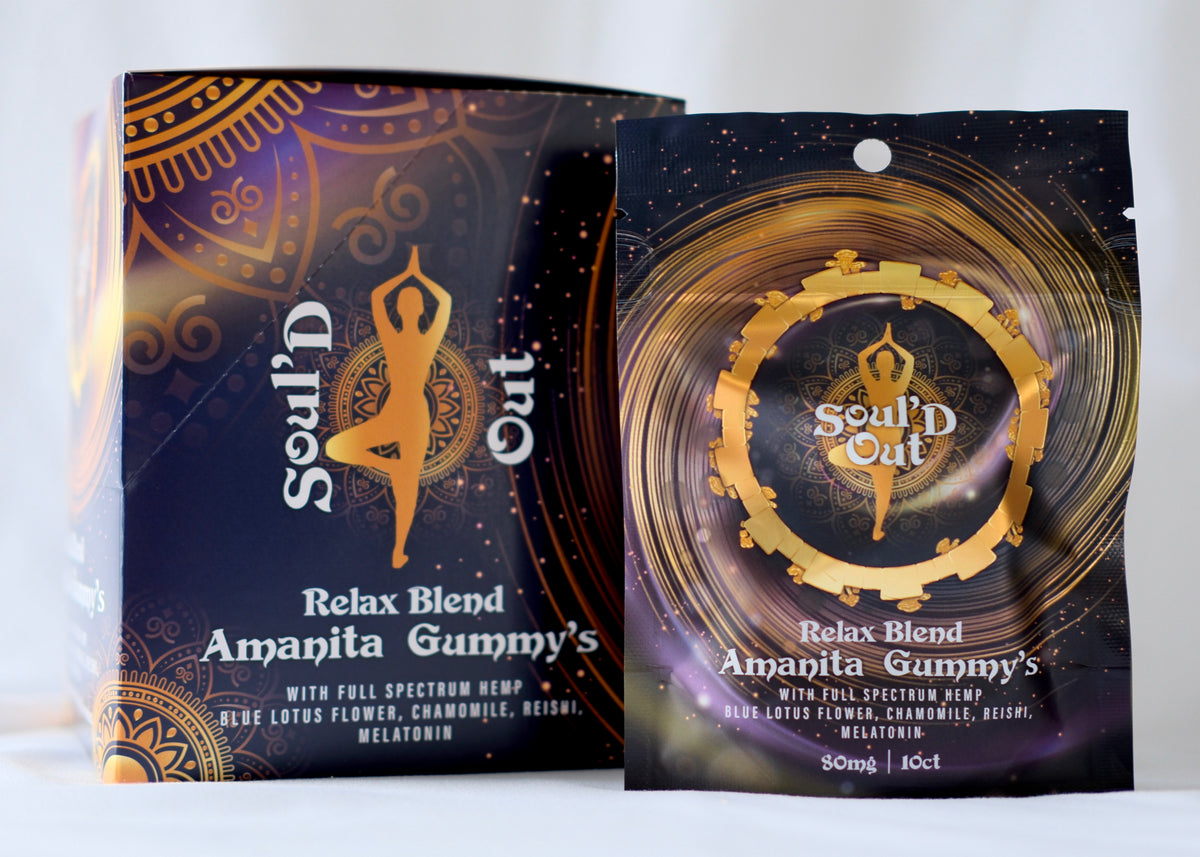 Relax Blend - Amanita Supplement Gummy Enhanced with Natural Herbs Crafted as a Sleep Aid.